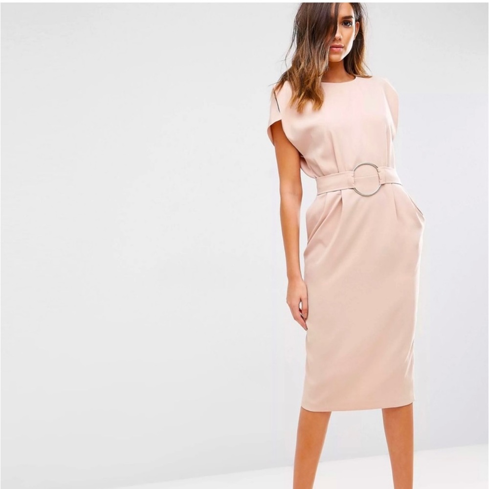 Brand New ASOS light pink pencil dress-Size 6